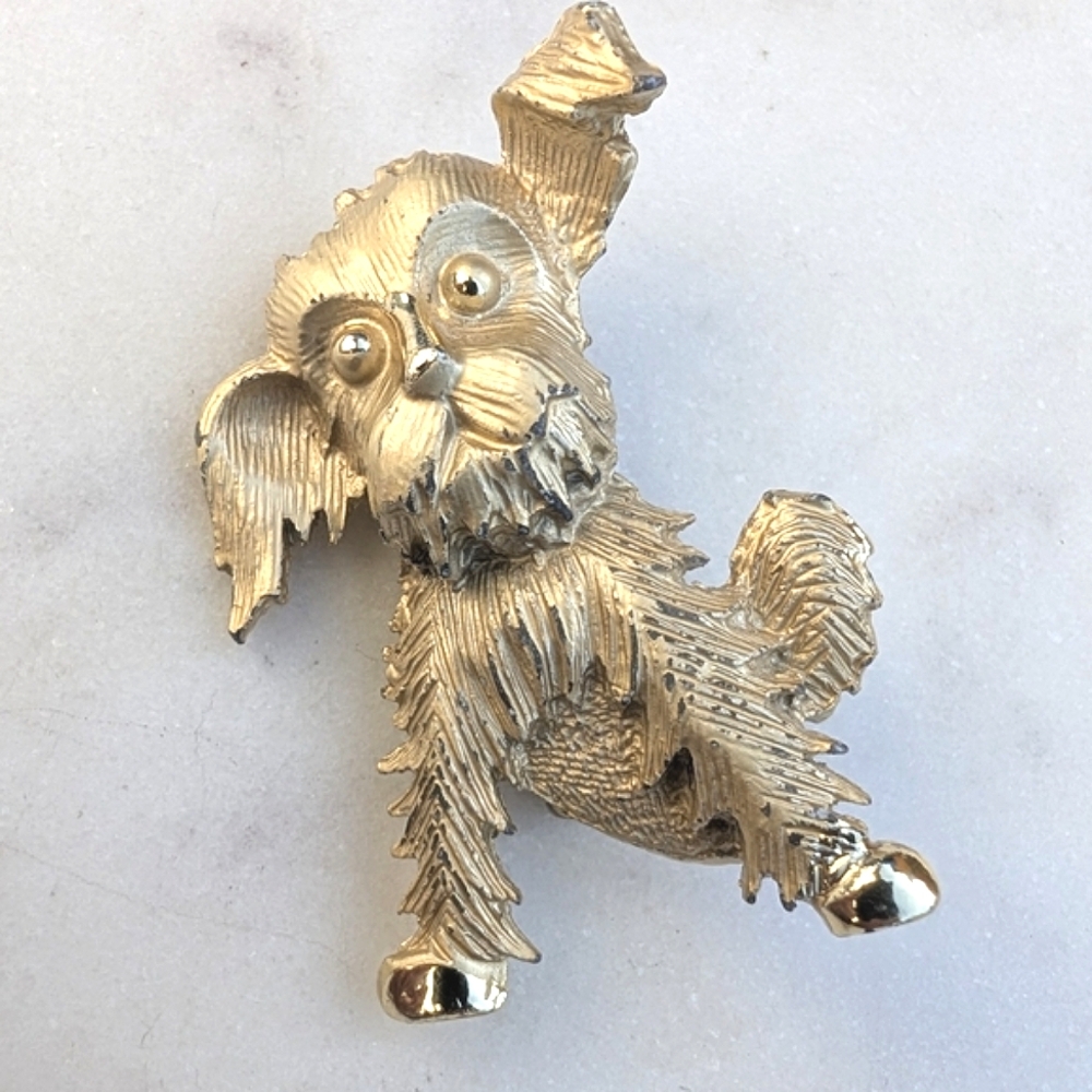 FREE WITH PURCHASE - Vintage Gold Dog Brooch